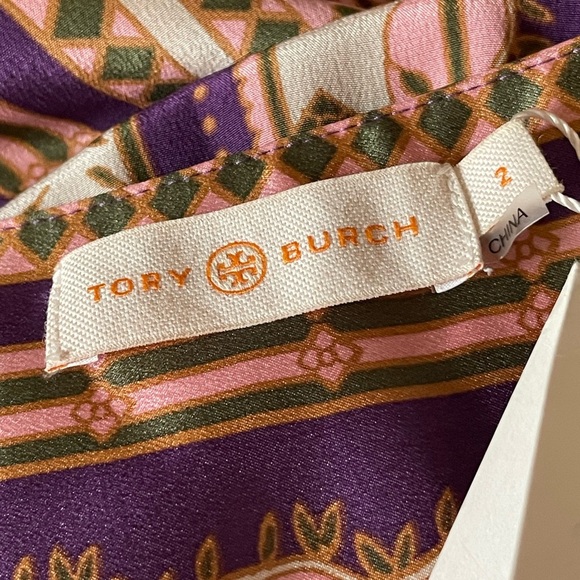 NWT Tory Burch silk burnout pleated skirt - Picture 4 of 12